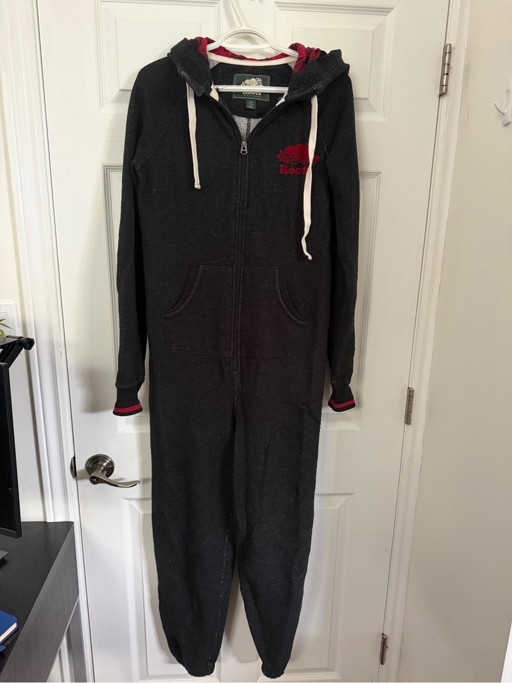 Roots Black One-Piece Hooded Jumpsuit